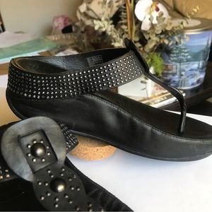 Fitflop Studded Wedge Thong. Micro Wobbleboard Used in Good Cond. Size 5